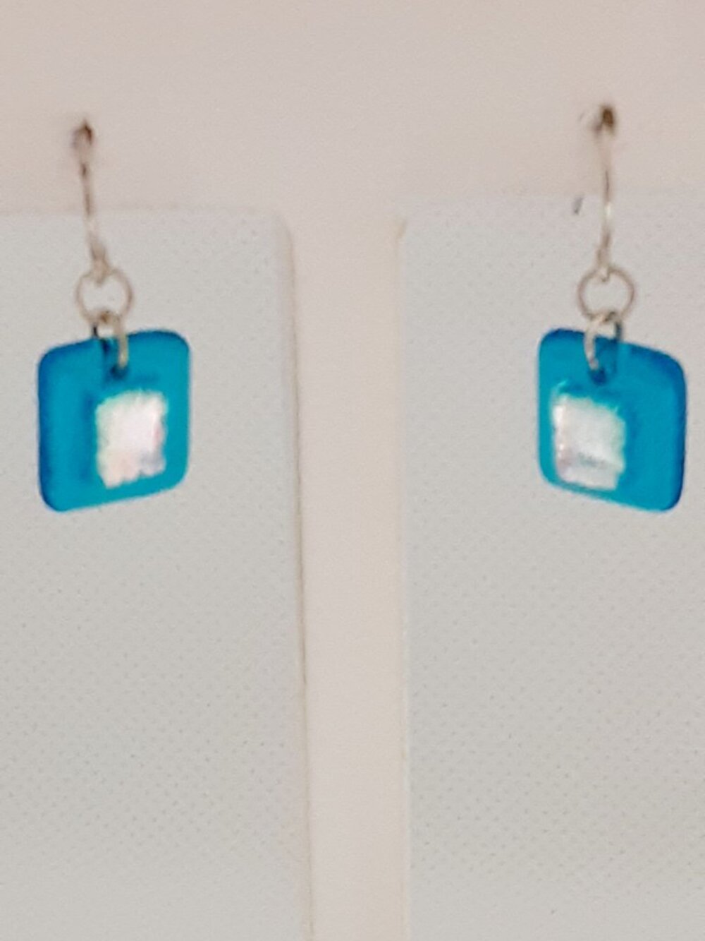 HOST PICK!!  NEW ocean blue glass French wire earrings - Picture 7 of 10